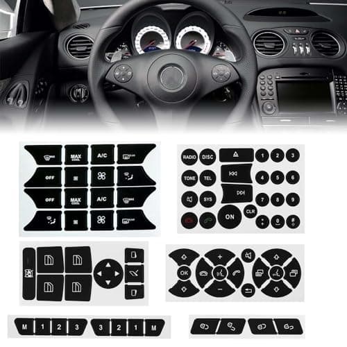 ZSYGYGDKS Dash Button Repair Kit Compatible with 20082014 Mercedes Benz W204 C250 C350 EClass Steering Wheel AC Window Radio Number Door Air Conditioner Repair Sticker Kit