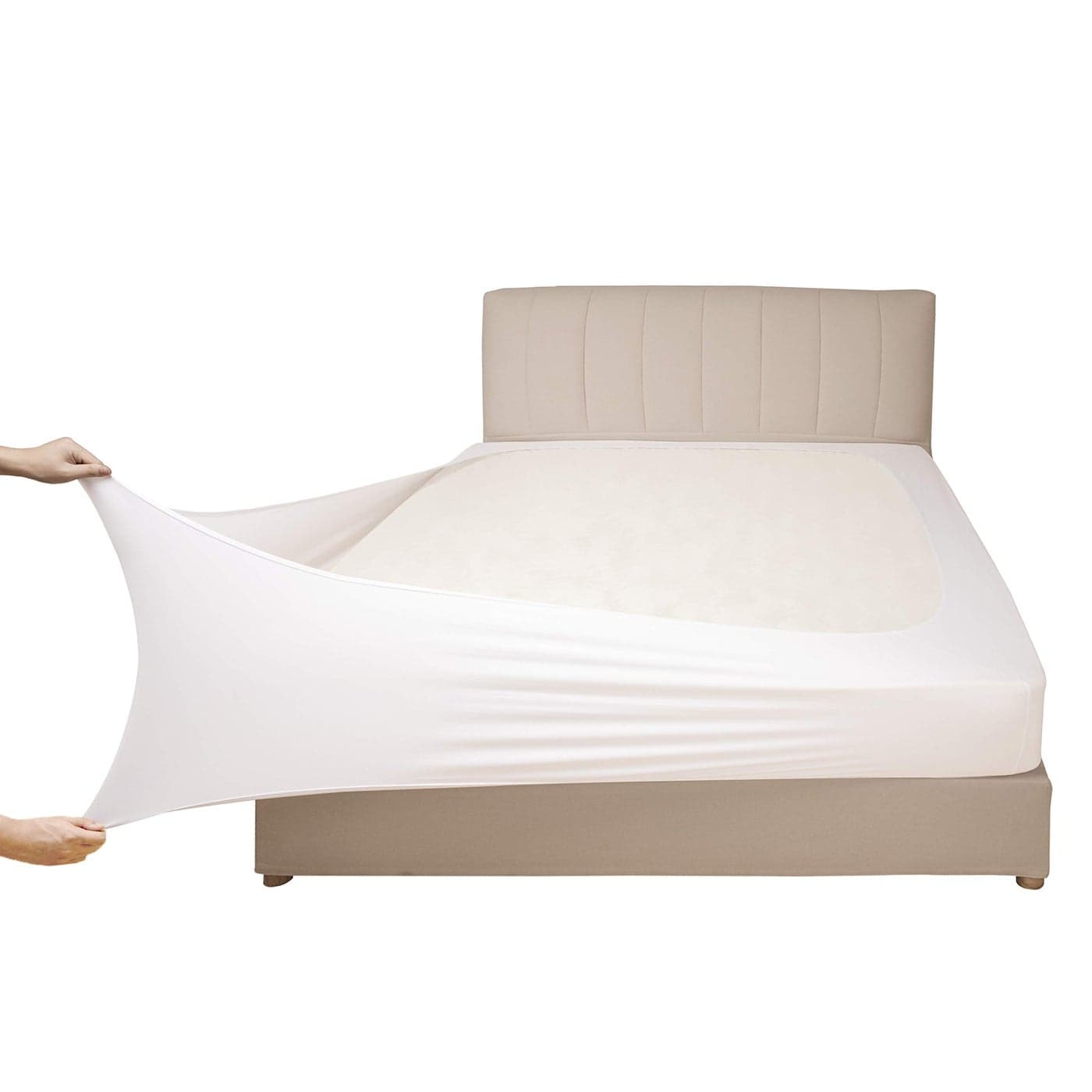 Mrs Awesome Stretch Jersey Box Spring Cover Wrap Around Bed Skirt Alternative Ultra Soft Wrinkle Resistant KingCal King White