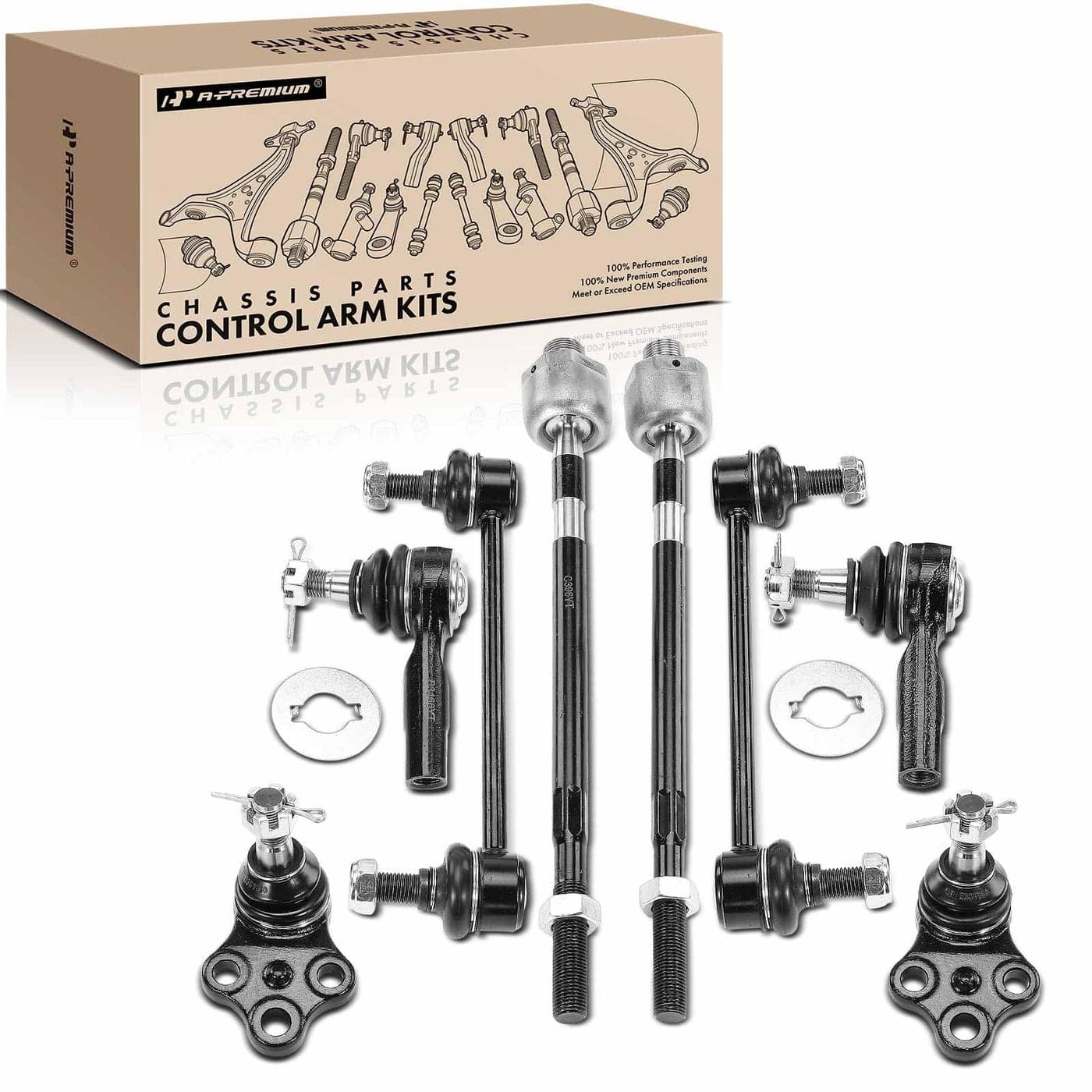 APremium Set of 8 Sway Bar Link Lower Ball Joint Inner Outer Tie Rod End Compatible with Nissan Pathfinder 19962004 Infiniti QX4 19972003