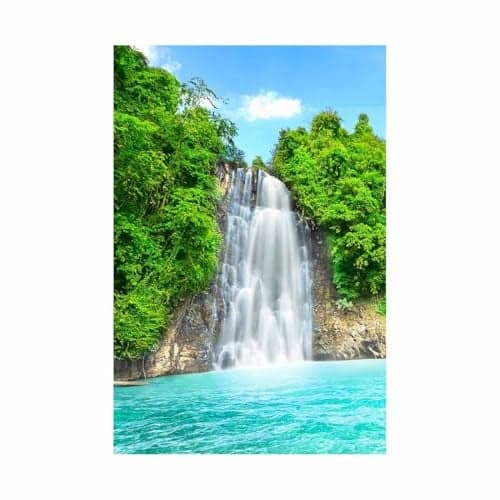 pnf Poster And Frames Art Print Of waterfall Wall Poster | For Living, Pooja Room | Home Decoration Item | Best Gifting Option (12x18 Inch) -7222