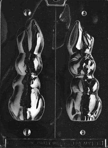 Grandmamas Goodies E061 Large Hollow Flop Eared Bunny Chocolate Candy Soap Mold with Exclusive Molding Instructions