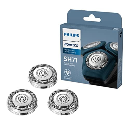 Philips Norelco Genuine SH71/52 Shaving Heads Compatible with Norelco Shaver Series 5000 Angular and 7000, Latest Version for Refreshed RQ12/70, RQ12/60, SH60/70, and SH70/70