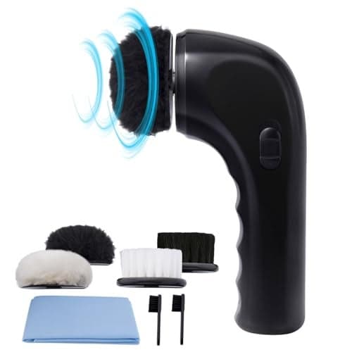 Electric Shoe Shine Kit, Power Upgrades, Sansent Electric Shoe Polisher Brush Shoe Shiner Dust Cleaner Portable Leather Care Kit for Shoes, Bags…
