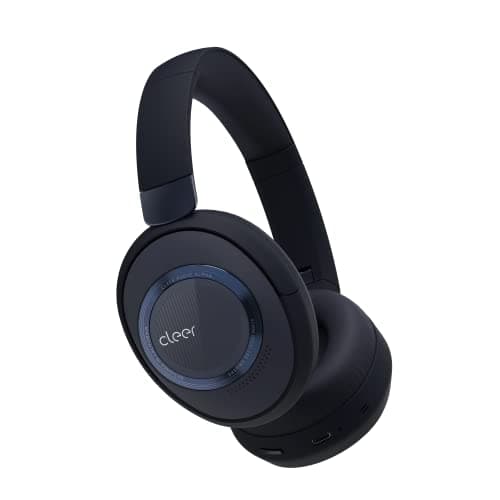 Cleer Alpha Noise Cancelling Bluetooth Headphones, 40mm Ironless Driver, Deep Bass Customize EQs, 35Hr Play, Dual-Mic, Clear Calls, Comfort Fit, Bluetooth 5.1, Hi-Res Wireless Headphone, Midnight Blue