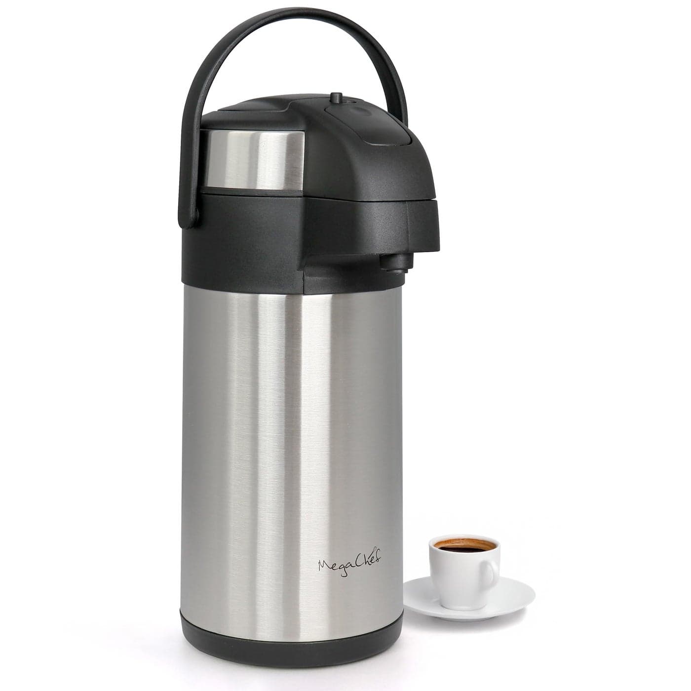 MegaChef 3 Quarts Stainless Steel Vacuum Body Pump Cap Air Pot