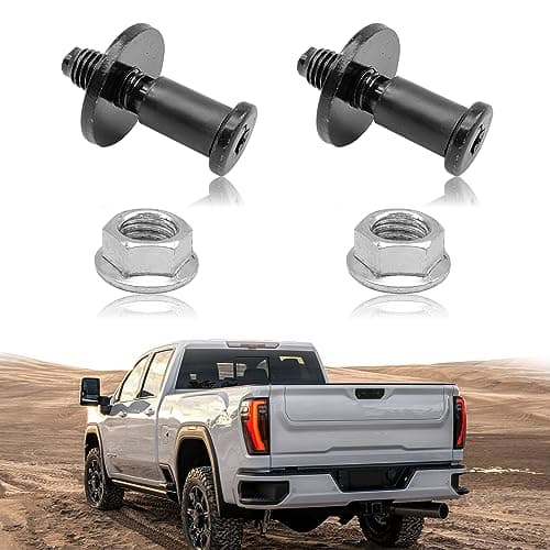 2pcs Premium 38427 Tailgate Striker Bolt, Nuts Replace#11570162 Compatible with Chevy Silverado Escalade Avalanche Sierra