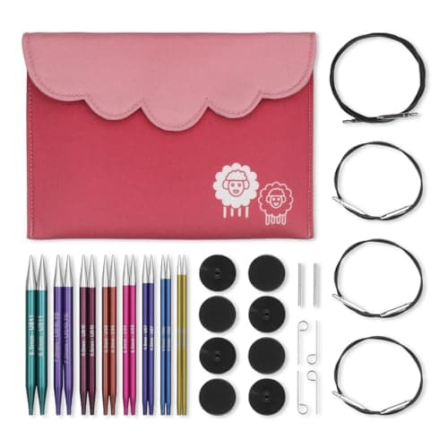 KnitPro Zing Deluxe Interchangeable Needle Set 5 13cm 8 Sizes 35mm to 8mm