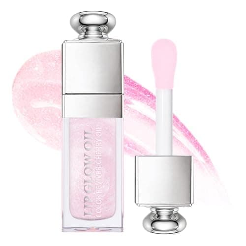 Plumping Lip OilHydrating Gloss Tinted Lip Balm Transparent Lip CareBig Brush Head Glitter ShineLong Lasting Nourishing Nonsticky Fresh Textureand Dry Lips Lip Care Products02 OZ008 SAKURA