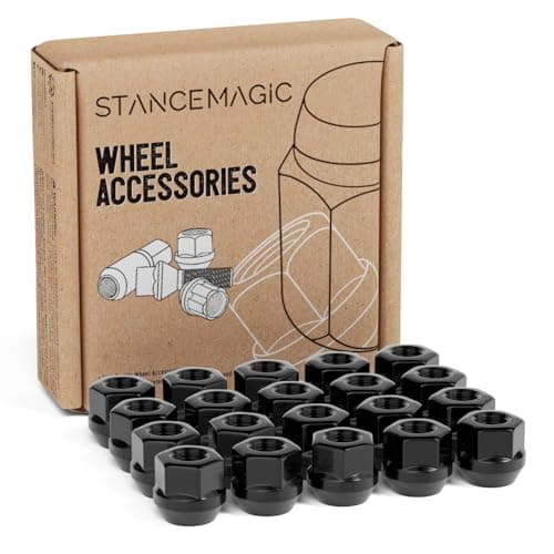 20pcs Black Open End Lug Nuts Metric 12x15 Thread Size 081 Length Cone Conical Taper Acorn Seat 19mm 34 Hex Head Compatible with Many Acura Honda Lexus Kia Mazda Mitsubishi Toyota