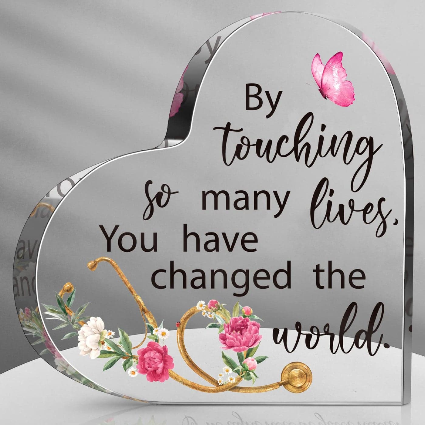 Karenhi CNA Week Gifts for Women Nurse Appreciation Thank You Gifts for Women CNA Crystal Table Centerpieces Acrylic Heart Keepsake for Doctor Nursing Assistant Practitioner Preceptor47 x 47 Inch