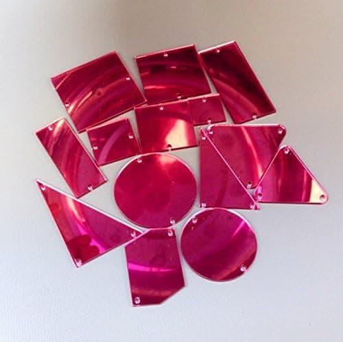 50pcs Rose Red Sewing on Mirror Rhinestones DIY Acrylic Mirrored Beads for Costume Evening Dresses Cloth Garment Decoration