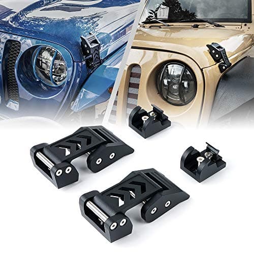 Xprite Aluminum Hood Latches Catch Kit for Jeep Wrangler JK JKU 20072018 20182021 Jeep Wrangler JL JLU Gladiator JT Pair
