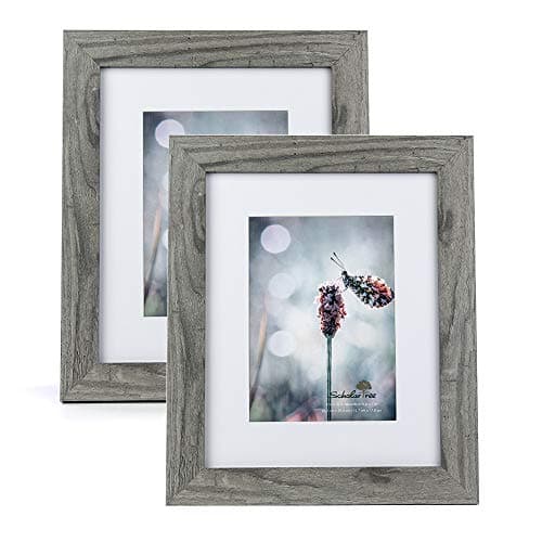 Scholartree Grey 8x10 Picture Frame set of 2,Display 8x10 without Mat or 5x7 with Mat