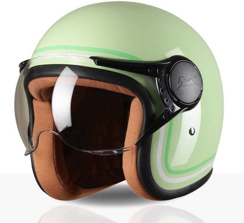 TVS MissFit Women's Open Face Helmet | Lightweight Shell | Pastel Colors Designed Exclusively for Women | Extreme Comfort Fit for Girls | Clear Visor | DOT & ISI Certified (Lime) (L)