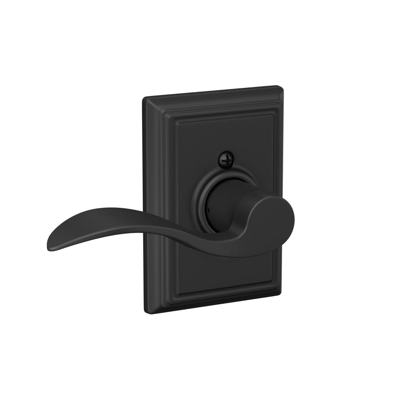 SCHLAGE Accent Lever with Addison Trim NonTurning Lock in Matte Black Right Handed F170 ACC 622 ADD RH