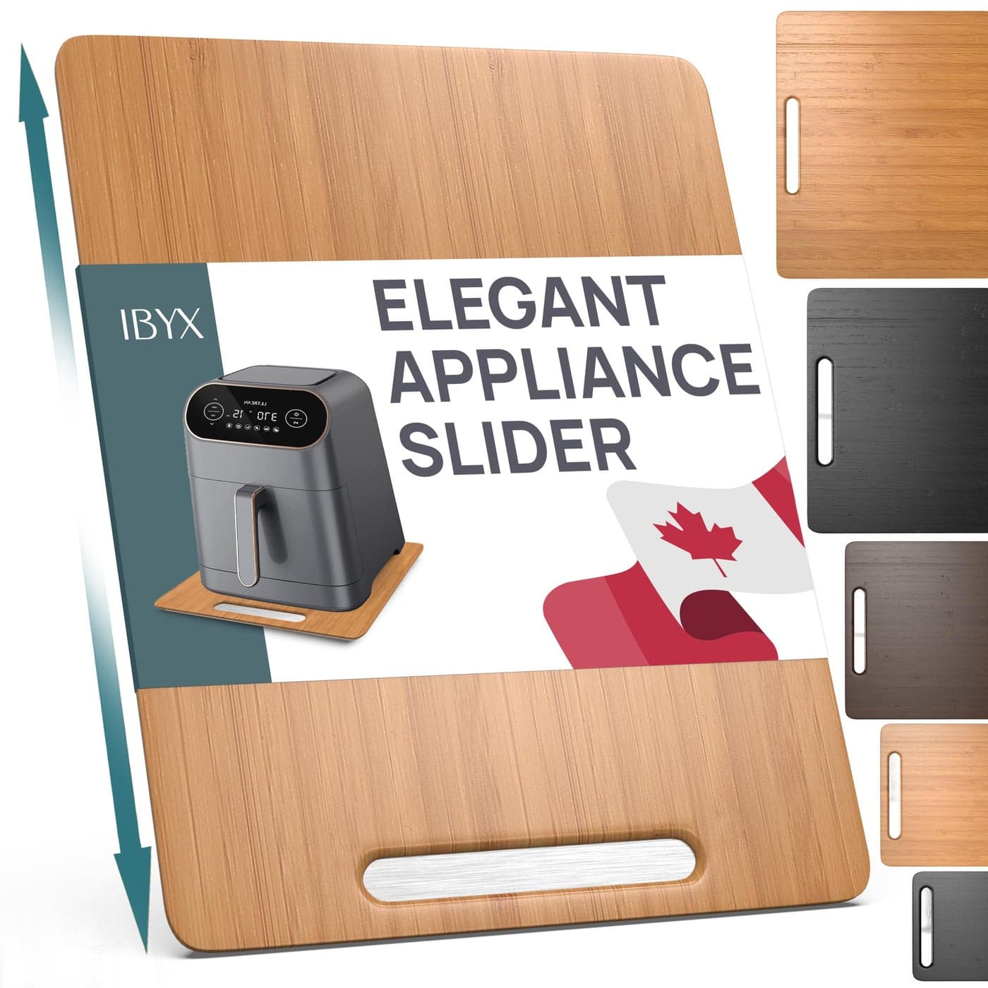 Ibyx Elegant Sliding Tray for Your Coffee Maker Heavy Kitchen Appliances Sturdy Slides Easily from Under The Cabinet Natural 12W x 16D