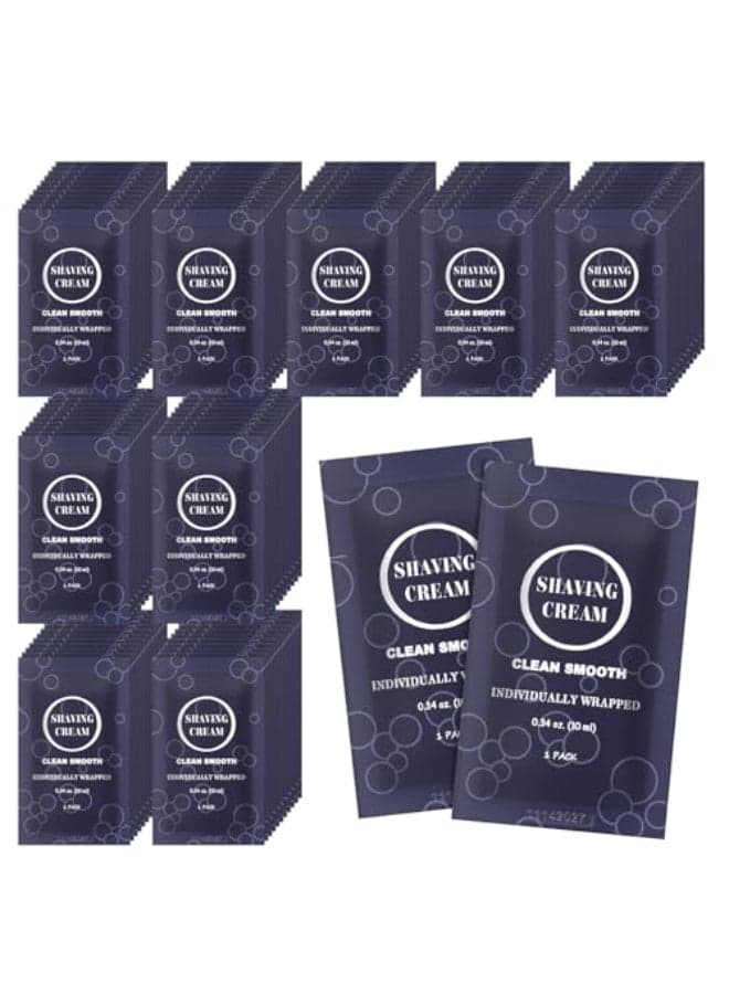 Travel Shaving Cream for Men Individually Wrapped Mini Shaving Cream in Bulk Disposable Travel Size Toiletries Amenities Vacation for Hotel ShelterHomelessNursing HomeCharity 034 oz 100 Pack