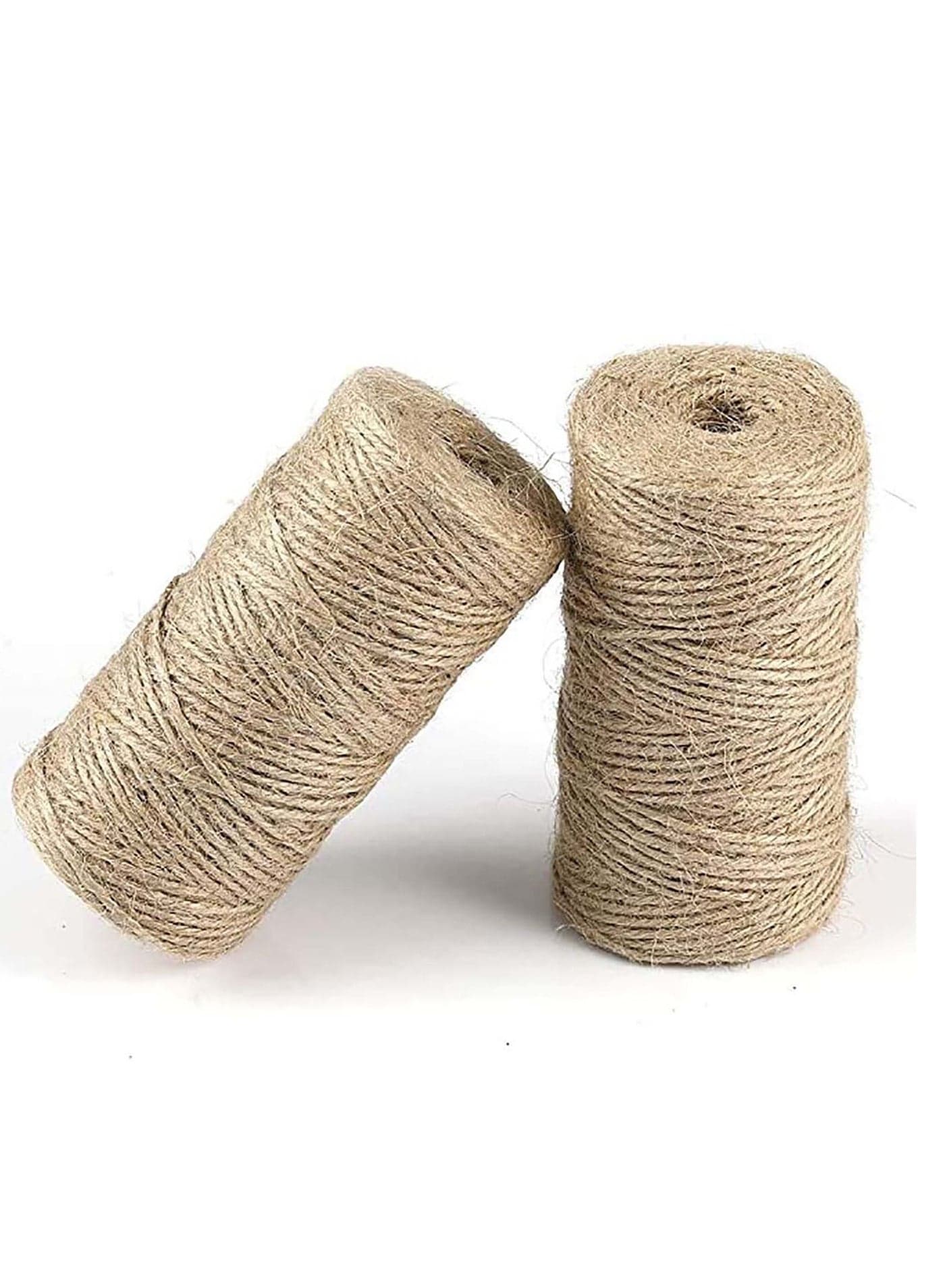 Natural Jute Twine, 100 Meter /328 Feet 2mm Thick String 3Ply Rope, for Gift Box Packing, Floristry, Gifts, DIY Arts Crafts, Decoration, Bundling, Garden and Recycling 2 Pack