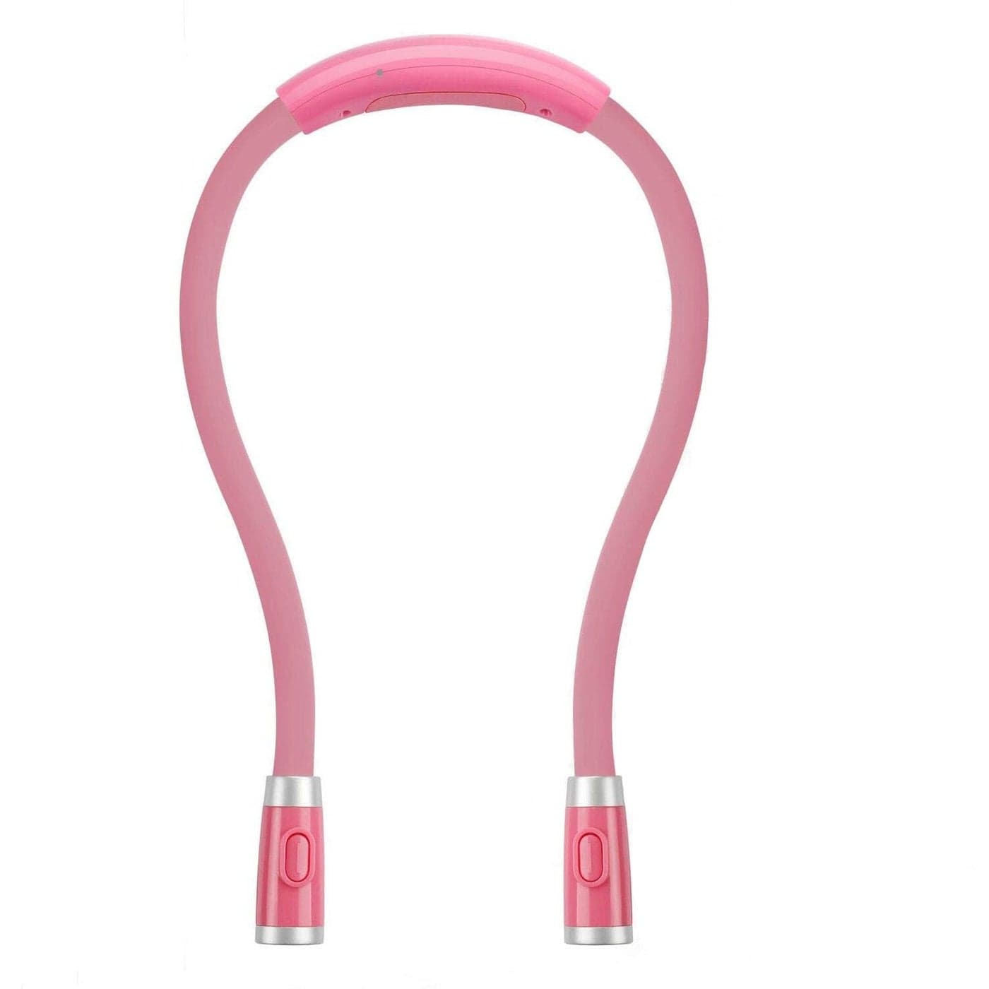 Rechargeable LED Neck Reading Light Book Lights for Reading in Bed 3 Brightness Levels 2 Flexible Soft Silicone Arms Comfortable Wear Long Lasting Perfect for Bookworms Craft Knitting Pink