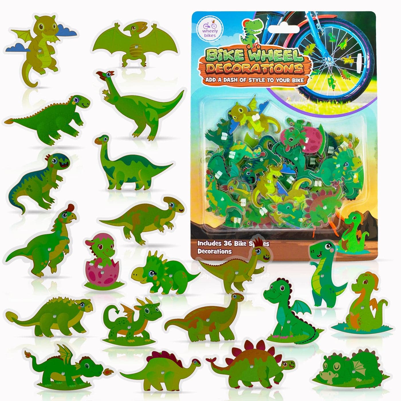 Bike Wheel Spoke Accessories 36 Pieces - Bike Spoke Decorations & Attachment for Kids - Bicycle Accessories for Boys & Girls, Goodie Bag Stuffers and Party Favors