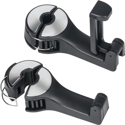 KBS Car Hooks Back seat Hanger Headrest Upgraded 2 in 1 Car Seat Hooks with Phone Holder for Purse, Backpacks,Toys,and Even Bottle Storage Organizer Car Hanging Accessories (CAR-Hook-Heavy-2)