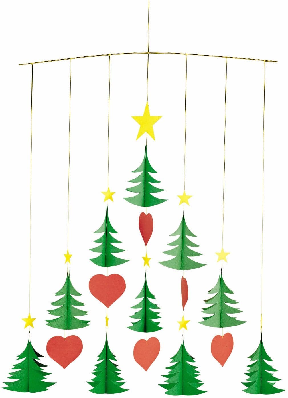 Christmas Tree 10 Hanging Mobile 20 Inches Handmade in Denmark by Flensted