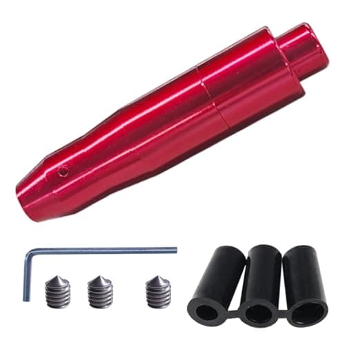 57 Long Shifter Knob Aluminum Alloy Shifter Gear Head with Push Button Heavy Weighted Car Gear Lever Metal Stick Shift Handle with 3 Adapters M8 M10 M12 for Manual Automatic Vehicles Red