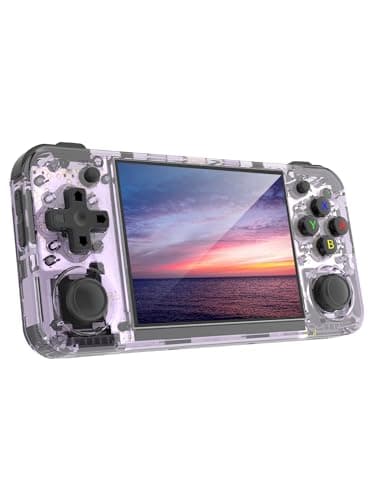 RG35XX H Retro Handheld Game Console 35 Inch IPS Screen Linux OS Builtin 64G 128G TF Portable Pocket Video Player 10000 Games Retro Video Games Consoles with Case Purple Translucent