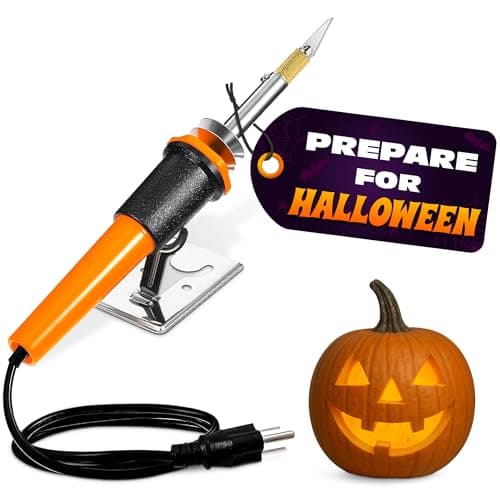 30W Electric Hot Knife Cutting Tool – Fast Heating Plastic Cutter Tool for Foam, Resin, Mesh | Includes 10 Blades, 2 Blade Holders, 1 Wood Burning Tip & Stand | Pumpkin Carving Kit for Craft Projects