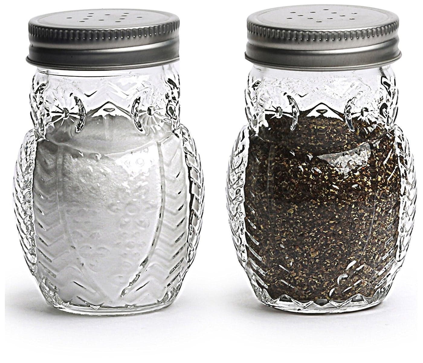 Circleware Owl Glass Salt and Pepper Shakers Set of 2 5 ounce