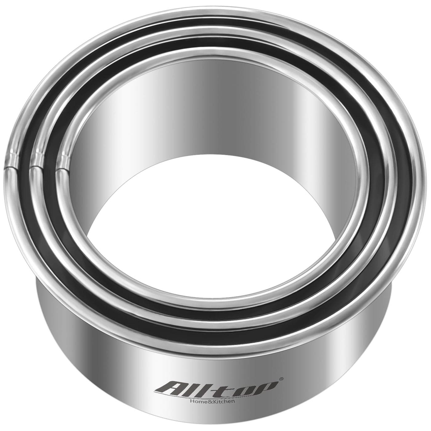ALLTOP Circle Biscuit Cutter Set Stainless Steel Baking Supplies for Effortless Round Cookie Shaping Pastry Fondant Tool CreationPrecise Cut Kitchen Utensil for Sandwich Scone Donut 3PC Round