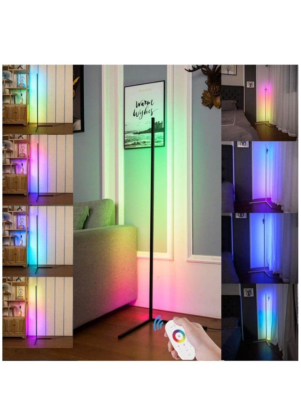 Smart RGB Floor Lamp, LED Floor Lamp Ambient Background Light, Modern Minimalism Color Changing LED Dimmable Torchiere