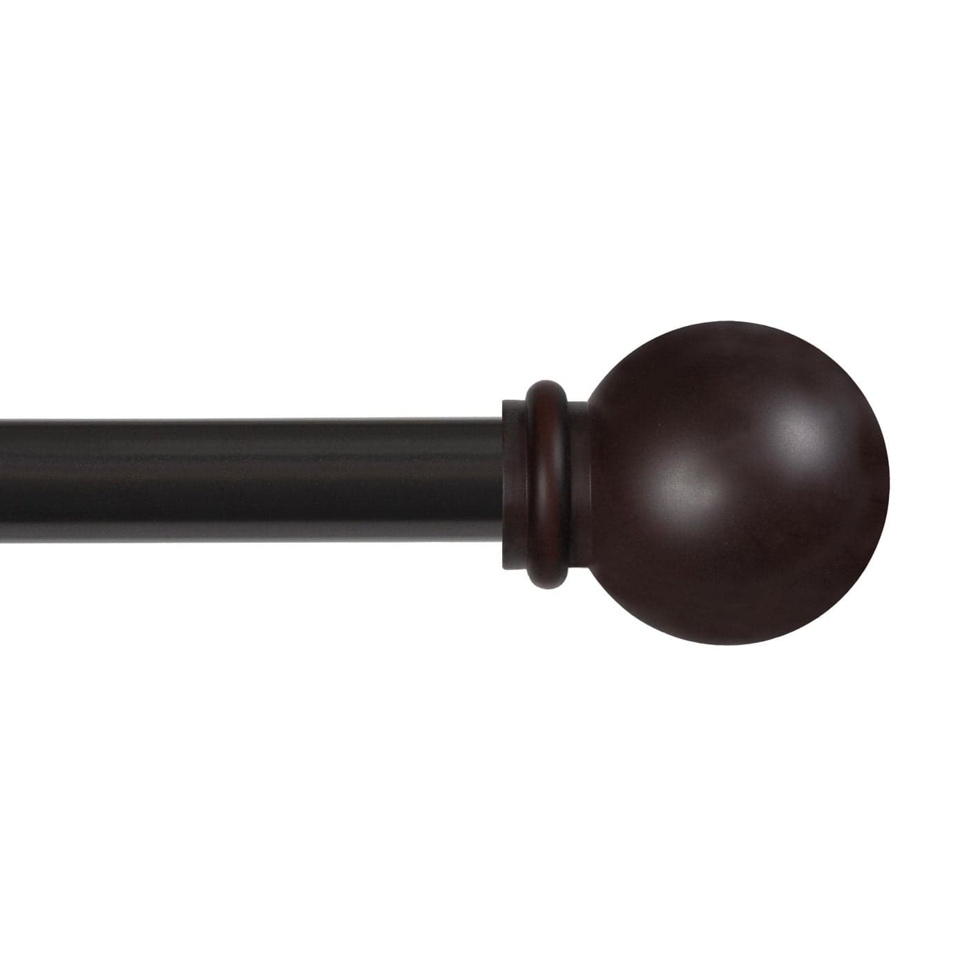Kenney Chelsea Ball End Window Curtain Rod Adjustable 48 to 86 Inch Extendable Rod Set Weathered Brown