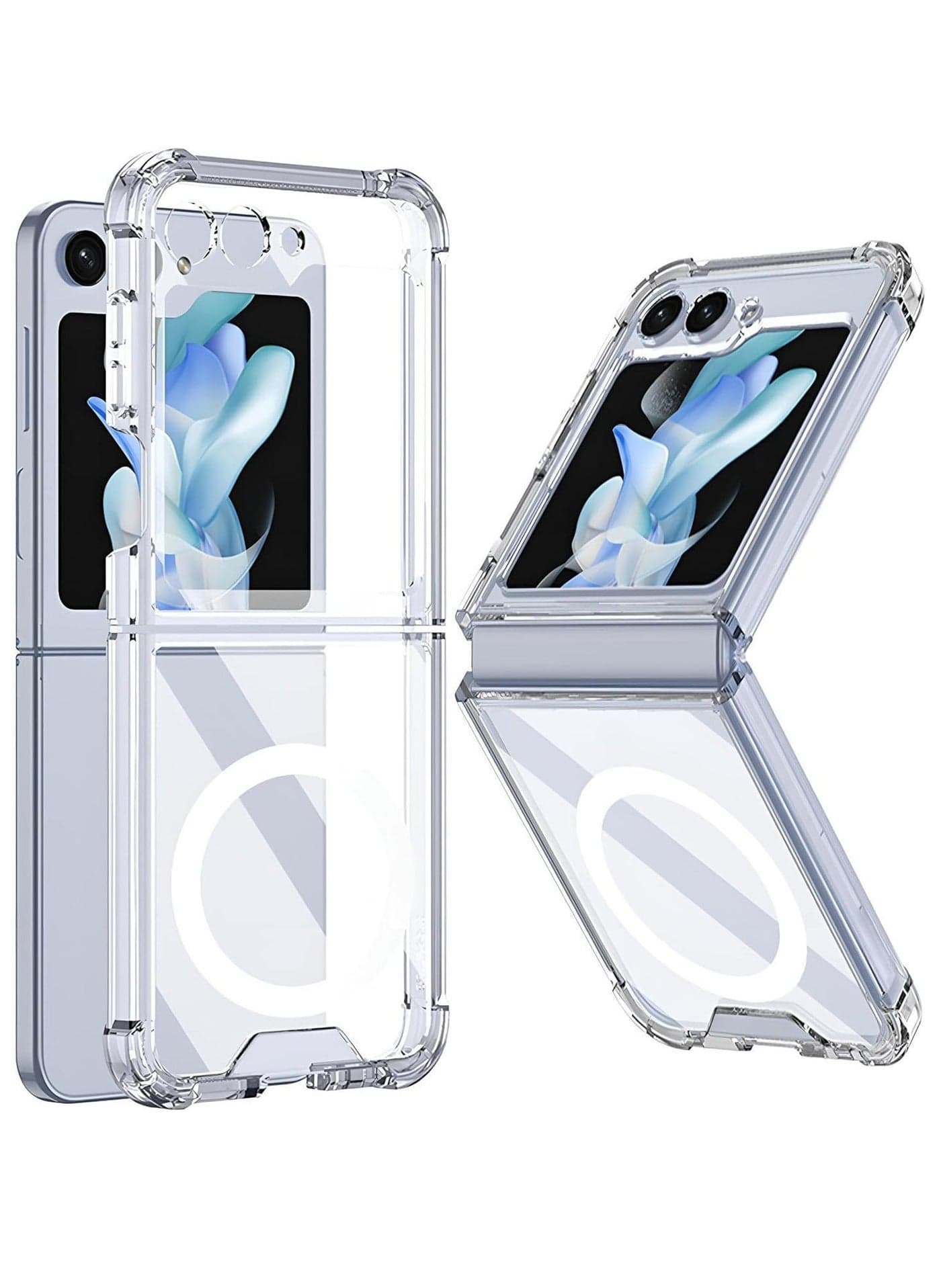 Transparent Magnetic Case for Samsung Galaxy Z Flip 6 – Slim, Shockproof Design with MagSafe Compatibility & Wireless Charging Support