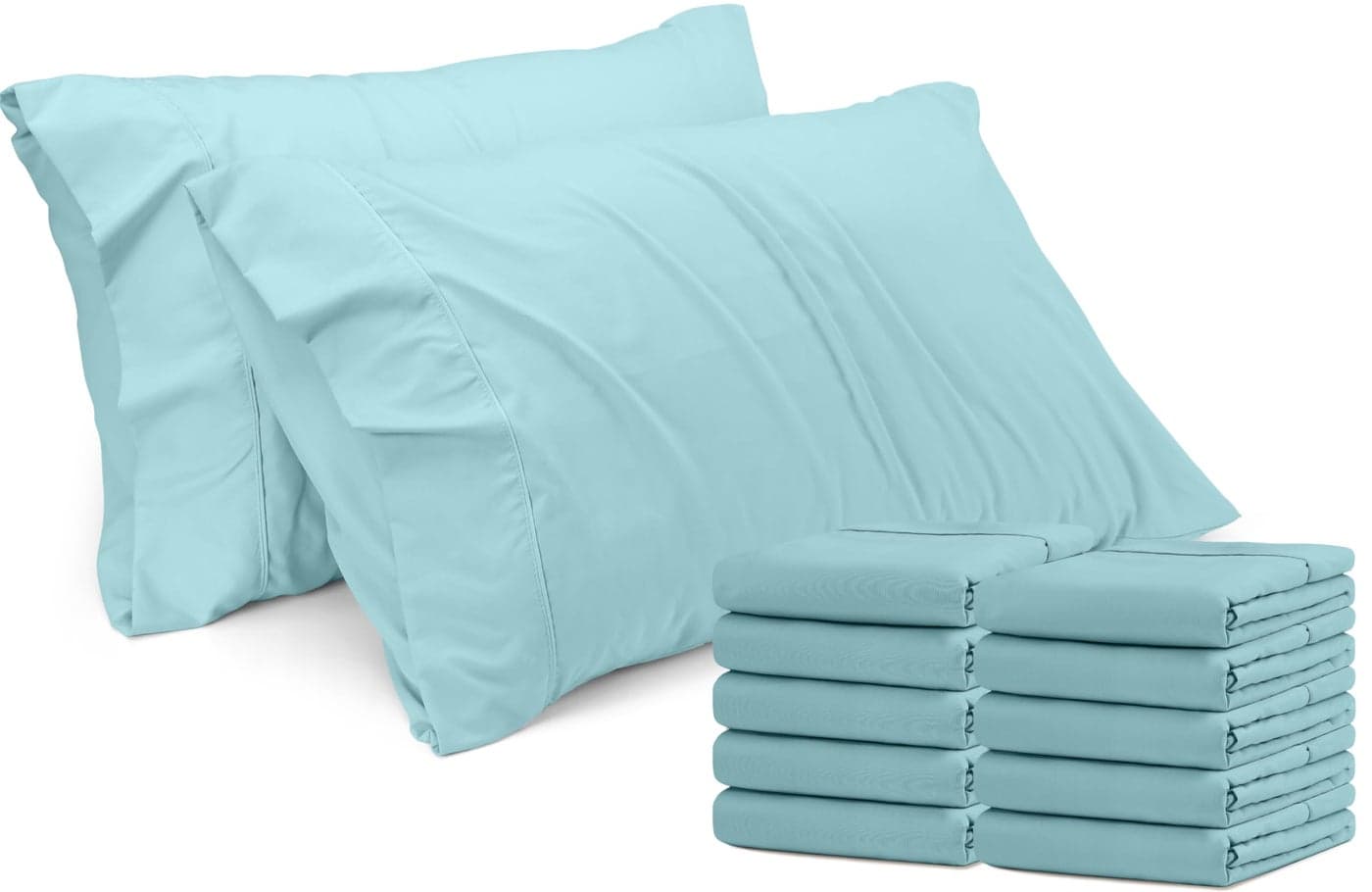 Utopia Bedding Queen Pillow Cases 12 Pack Envelope Closure Soft Brushed Microfiber Fabric Shrinkage and Fade Resistant Pillow Covers Queen Size 20 X 30 Inches Queen Spa Blue