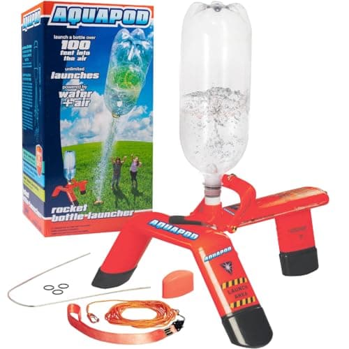 AquaPod The Original Rocket Bottle Launcher Kit Launches Soda Bottles 100 Ft Up in The Air Fun Educational STEM Gift Great Science Toy Outdoor Activity for Family Kids Easter Basket Stuffer