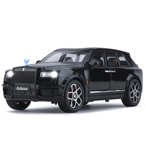 FRJV Car Toys for Boys 120 Diecast Cars Compatible with Cullinan Collectibles Car Model KitMetal Toy Vehicles for Boys and GirlsPull Back Cars with Lights and SoundsCars for Kids Ages 48Black