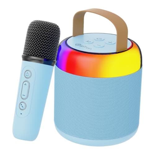 pTron Newly Launched Fusion Bliss 16W Bluetooth Speaker with Wireless Karaoke Mic, 6Hrs Playtime, Vibrant RGB Lights, Voice Effects, Multi-Play Modes BT5.3/TF Card & Type-C Charging Port (Blue)