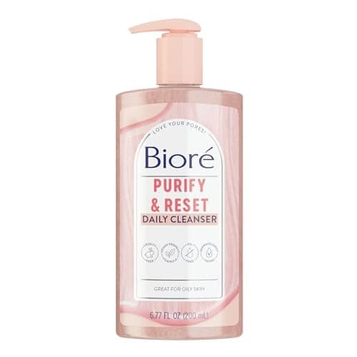 Bior Rose Quartz Charcoal Daily Purifying Cleanser Oil Free Facial Cleanser Energizes Skin Dermatologist Tested and Cruelty Free 677 oz