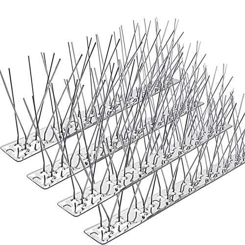 PANGCH Bird Spikes,Stainless Steel Bird Spikes Metal Bird Spikes Fence Spikes Easy to Install - 10 Strips 10.82 Feet Coverage