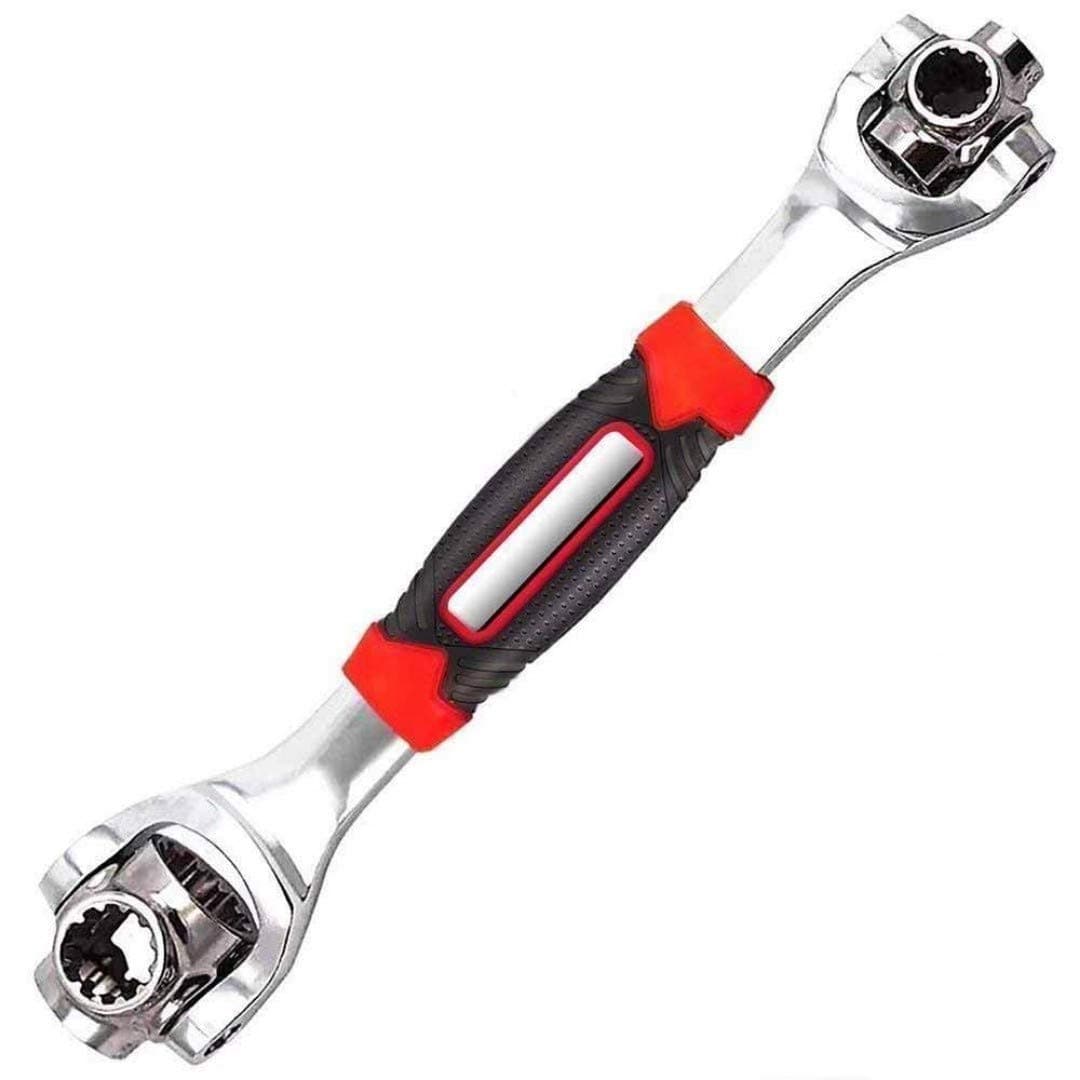 ELEXIQ MultiFunction Socket Wrench 48 Tools in One with 360 Degree Rotating Head Tiger Wrench Works with Spline Bolts 6Point 12Point and Any Size Standard or Metric
