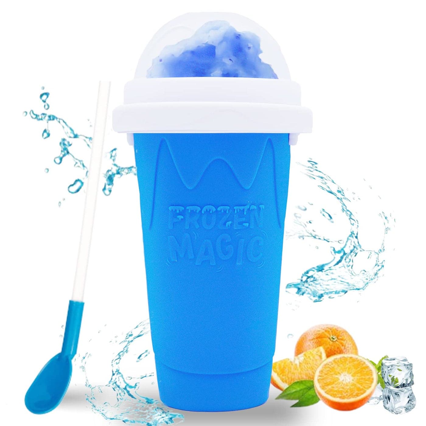 Hoinvaet Magic Slushy Maker Squeeze Cup Slushie Maker Homemade Milk Shake Maker Cooling Cup Squee DIY it for Everyone Blue