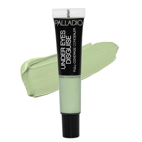 Palladio Full Coverage Concealer Creamy Face Under Eye Formula Disguises Dark Circles Blemishes Fine Lines Evens Skin Tone Green Tea