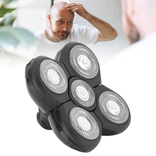 Bald Head Shaver, Replacement Heads, Replacement Blades, Shaver Blade Heads, 5 Head Shaver Head Universal Electric Beard Shaver Replacement Heads Rotating Head Replacement