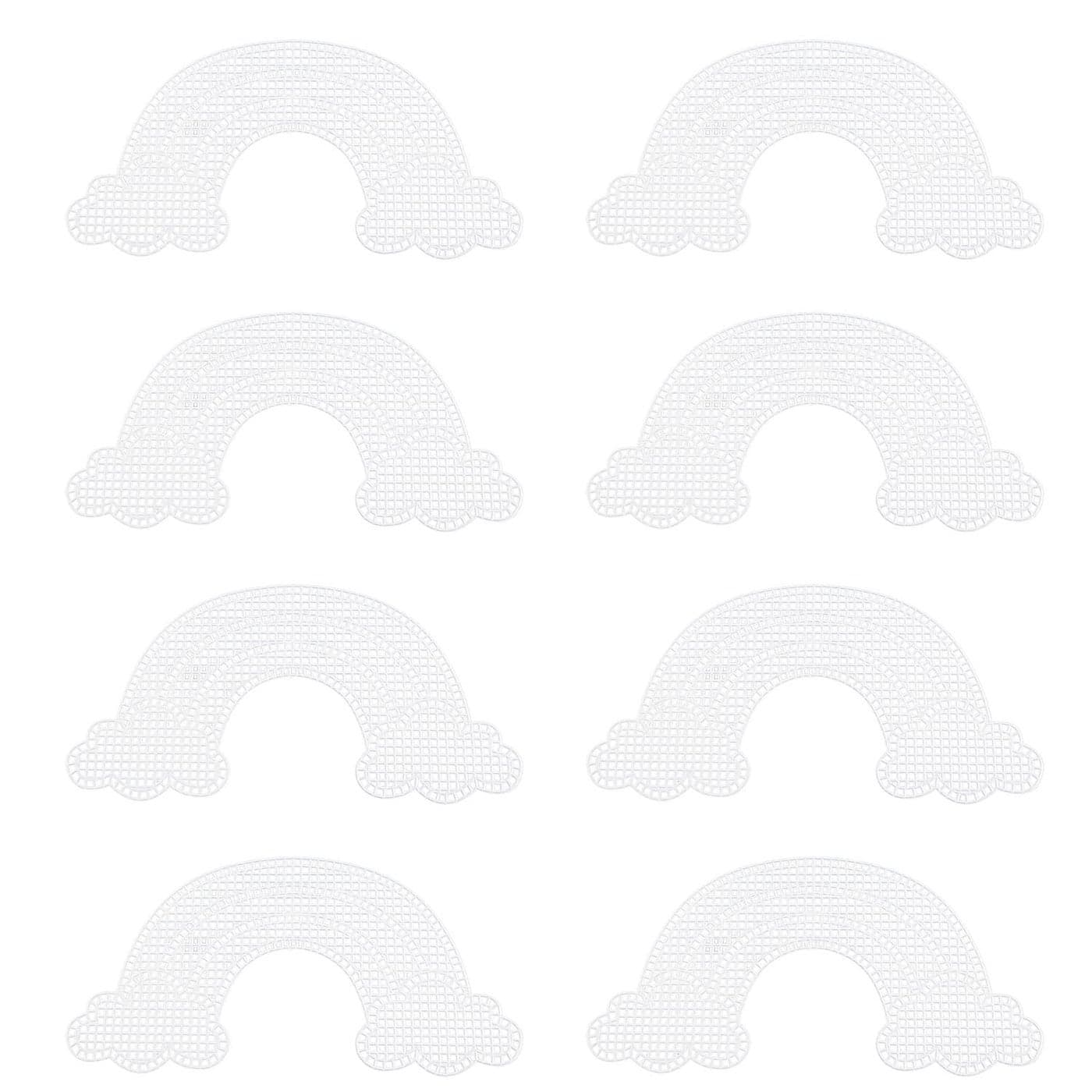 JCBIZ 8PCS Clear Plastic Canvas Mesh Plastic Canvas Kit RainbowShape Plastic Grid Sheet for Embroidery Plastic Canvas Craft Knit and Crochet Projects