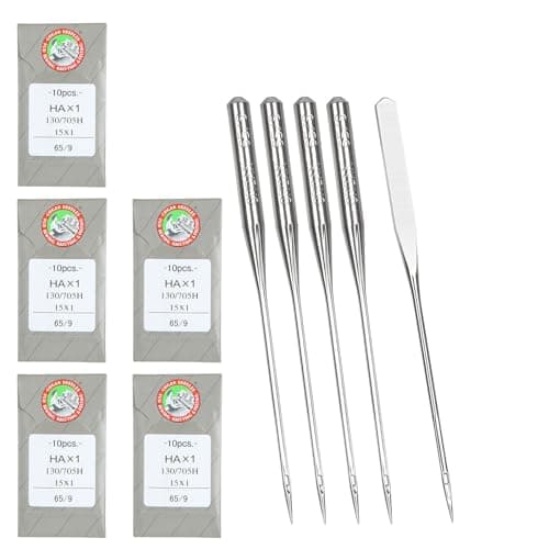 50PCS Embroidery Sewing Needles for Brother Machine Needles Size 65/9 130/705H HAx1 Sewing Needles Machine for Brother Sewing Machine