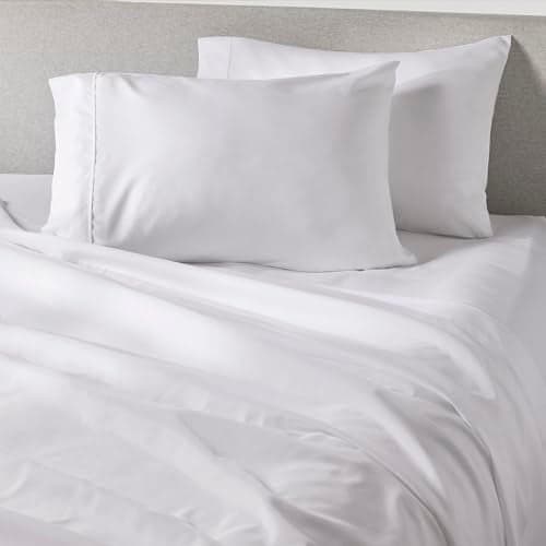 PeachSkinSheets Classic White Sheet Set 1500tc Level of Softness Extra Soft Cooling Sheets for Hot Sleepers and Night Sweats Queen Size