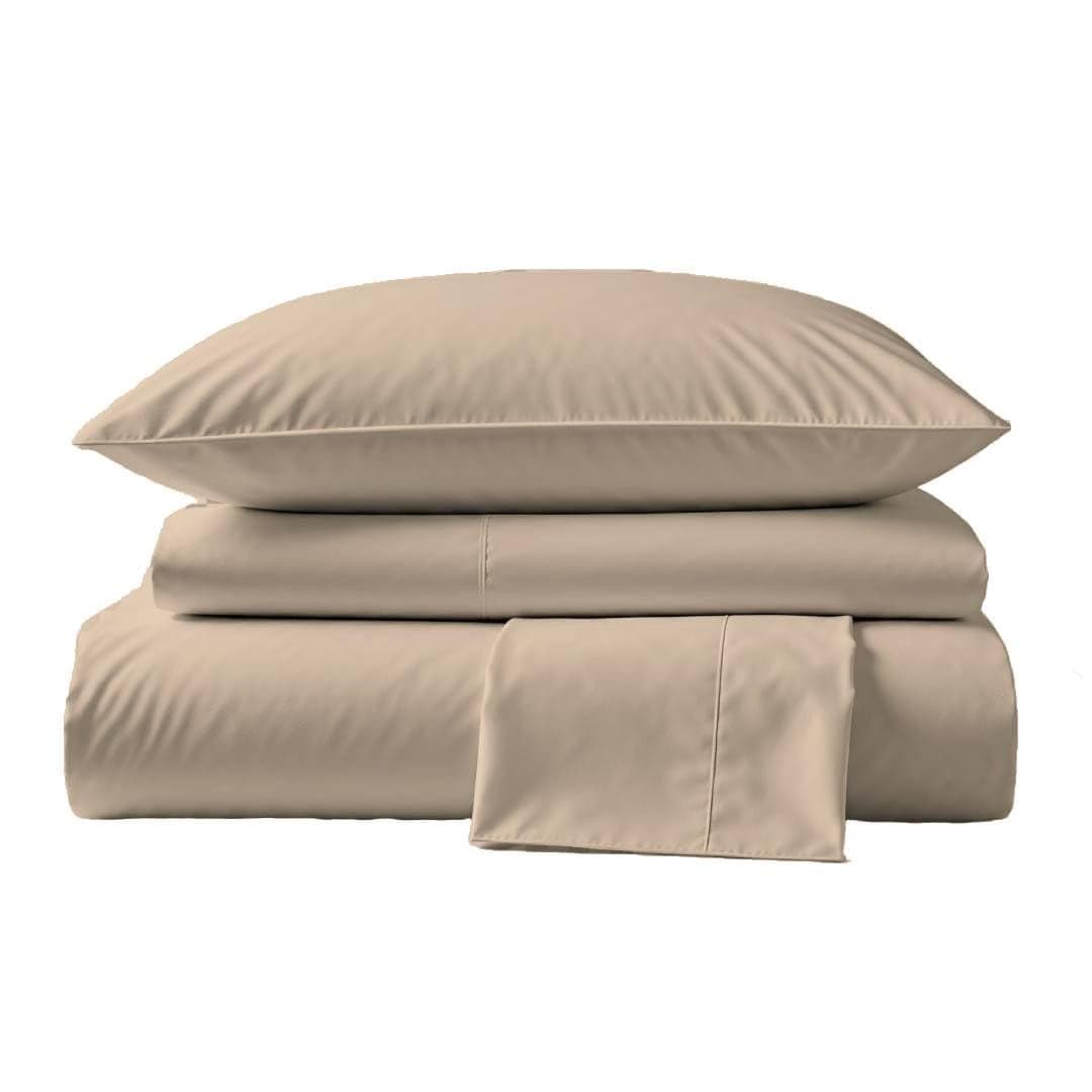 Peru Pima Bed Sheet Set Queen Size 4 Pieces 100 Peruvian Pima Cotton Percale 415 Thread Count Cooling Breathable Soft HotelQuality Bedding Latte