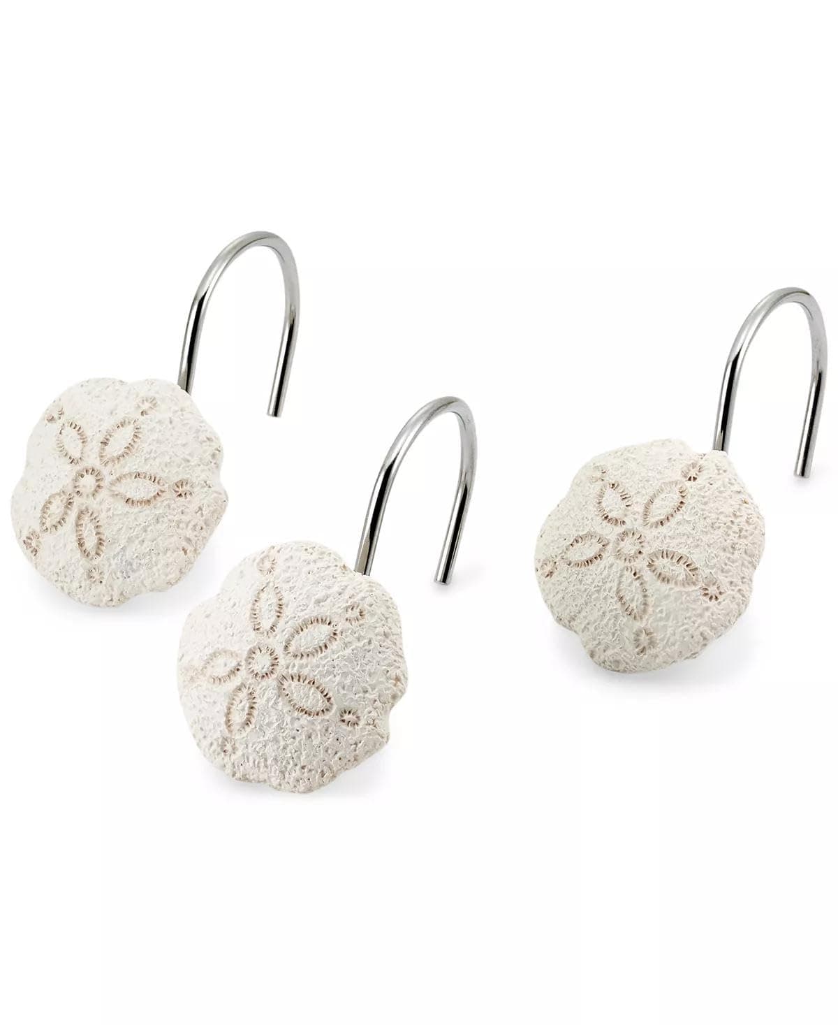 Avanti Linens - Shower Curtain Hooks, Beach Inspired Bathroom Accessories, Set of 12 (Seaglass Collection)
