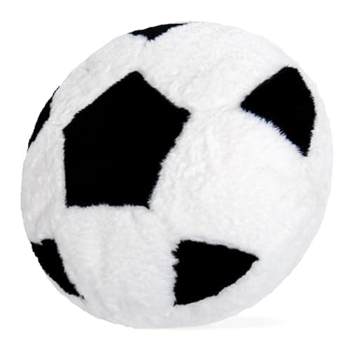 Wepop 18in Fluffy Soccer Pillow Soft Soccer Pillows Sports Ball Pillow Stuffed Plush Toy Room Decoration and Gifts for Kids Boys Girls Soccer Fans